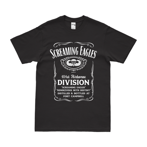 101st Airborne 'Screaming Eagles' Whiskey Label T-Shirt Tactically Acquired Black Small 