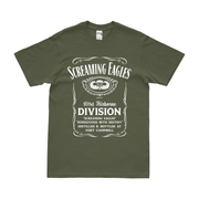 101st Airborne 'Screaming Eagles' Whiskey Label T-Shirt Tactically Acquired Military Green Small 