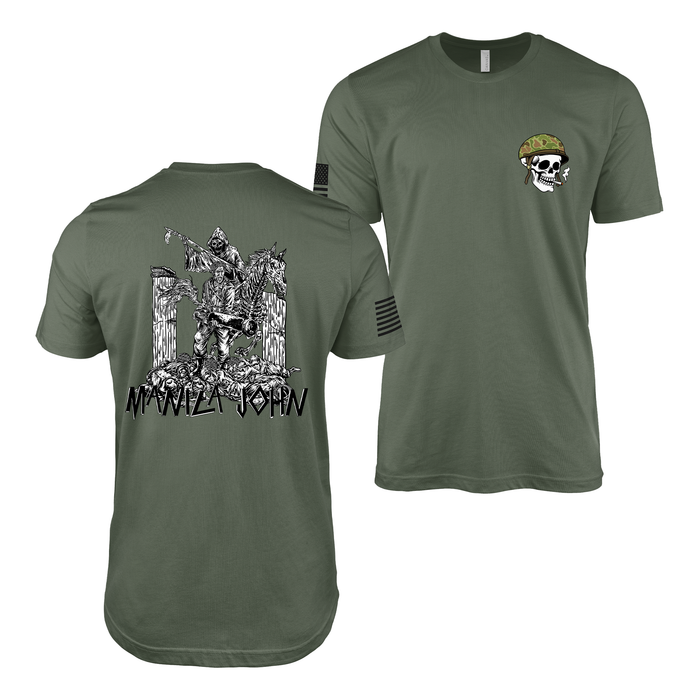 'Manila' John Basilone Heavy Metal Guadalcanal WW2 T-Shirt Tactically Acquired Military Green Small