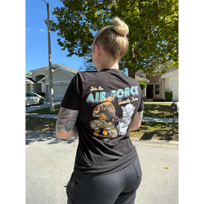 Join the Air Force Security Forces Pin-Up Girl Katie T-Shirt Tactically Acquired