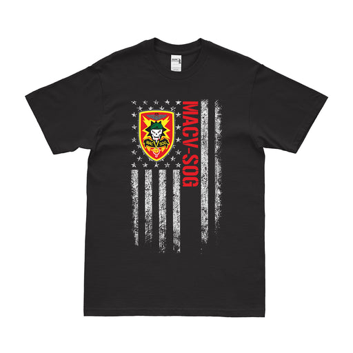 Patriotic MACV-SOG U.S. Army Special Forces Vietnam T-Shirt Tactically Acquired Small Black 