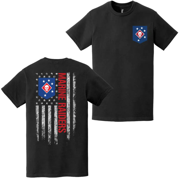 Double-Sided Marine Raiders American Flag T-Shirt Tactically Acquired   