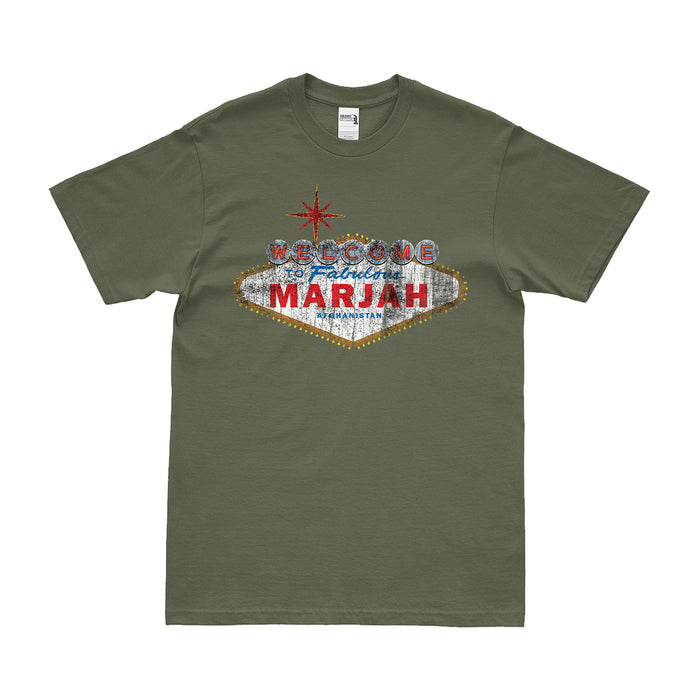 Welcome to Fabulous Marjah Afghanistan T-Shirt Tactically Acquired Military Green Small 
