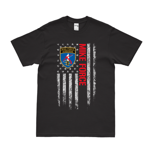 U.S. Army MIKE Force Special Forces American Flag T-Shirt Tactically Acquired Small Black 