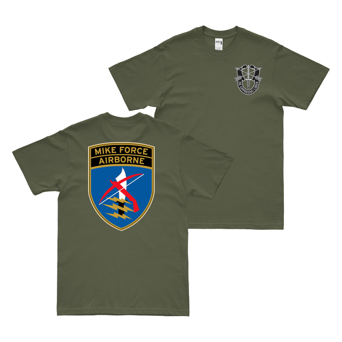 Double-Sided U.S. Army Special Forces MIKE Force T-Shirt Tactically Acquired Small Military Green 