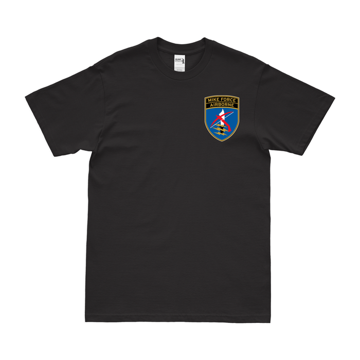 MIKE Force Special Forces Logo Left Chest Emblem T-Shirt Tactically Acquired Small Black 
