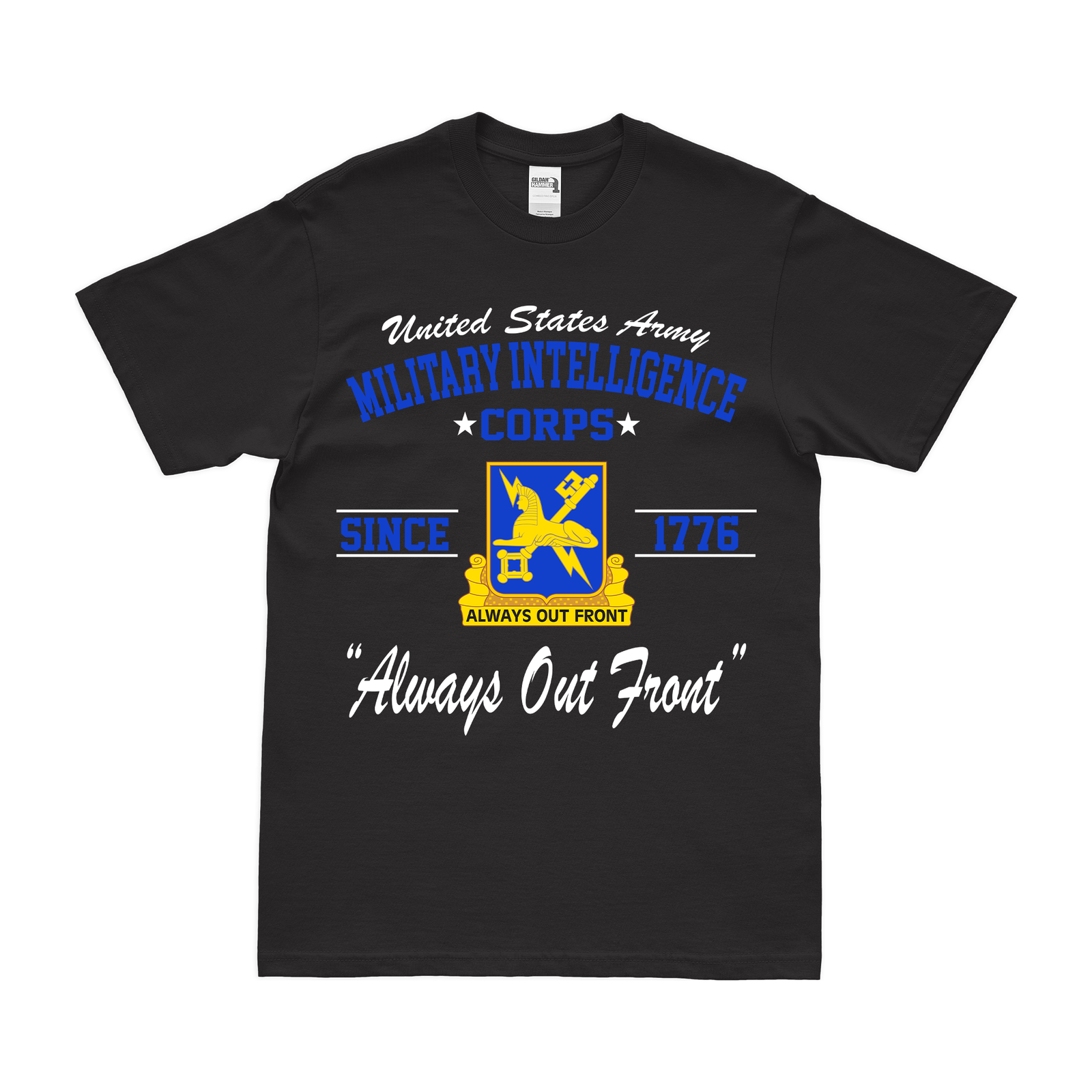 U.S. Army Military Intelligence Since 1776 Legacy T-Shirt Tactically Acquired Black Small 