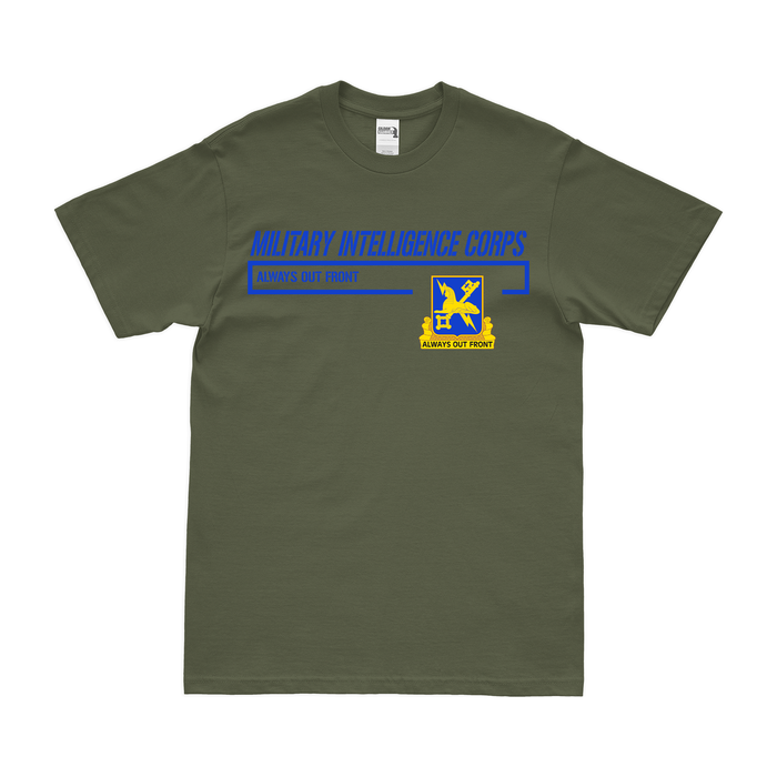 U.S. Army Military Intelligence Modern Design T-Shirt Tactically Acquired Military Green Small 