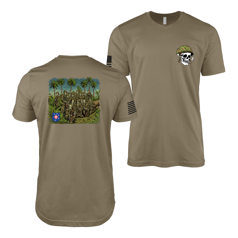 3d Marine Raider Bn Bougainville Campaign WW2 Skull T-Shirt