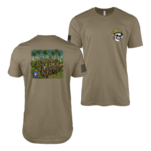 3d Marine Raider Bn Bougainville Campaign WW2 Skull T-Shirt Tactically Acquired Coyote Brown Small