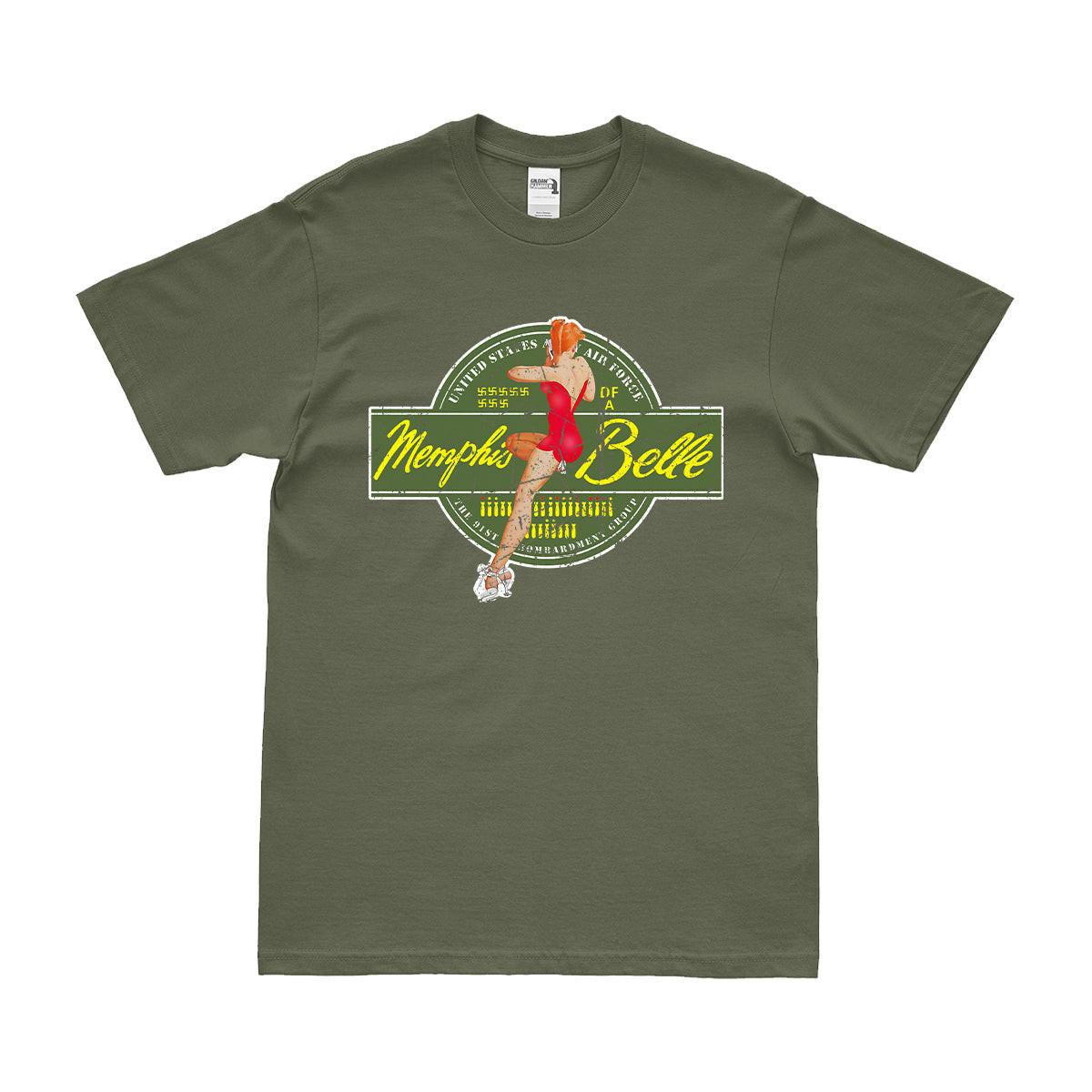 Vintage Memphis Belle B-17 'Flying Fortress' WW2 Legacy T-Shirt Tactically Acquired Military Green Small