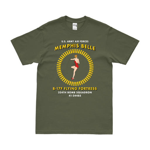 "Memphis Belle" B-17F Legacy T-Shirt Tactically Acquired Military Green Clean Small