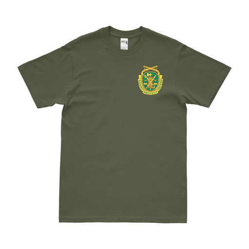 MP Corps Insignia Left Chest Emblem T-Shirt Tactically Acquired Military Green Small 