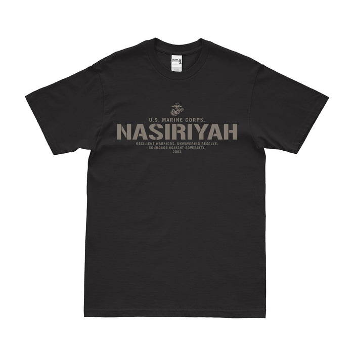 Battle of Nasiriyah 2003 Operation Iraqi Freedom USMC T-Shirt Tactically Acquired Black Small 