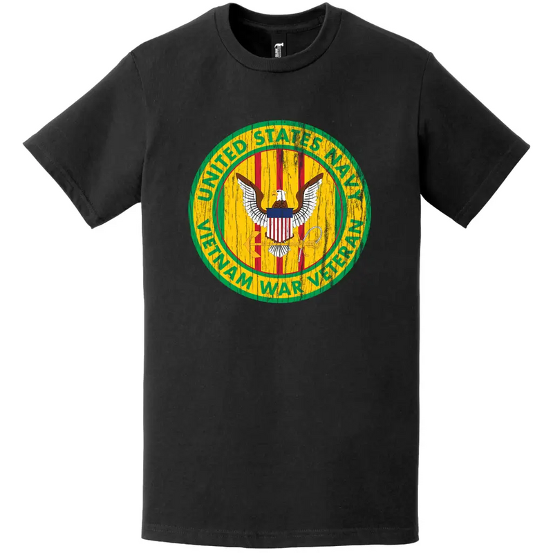 Distressed U.S. Navy Vietnam War Veteran Emblem T-Shirt