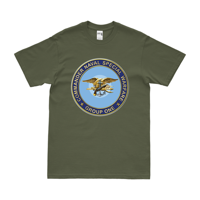 Naval Special Warfare Group 1 (NSWG-1) Emblem T-Shirt Tactically Acquired Military Green Clean Small