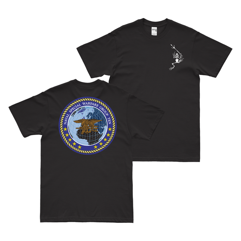 両面海軍特殊戦グループ10 (NSWG-10) フロッグマンTシャツ