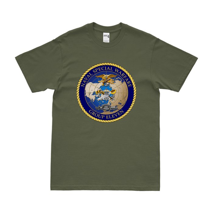 Naval Special Warfare Group 11 (NSWG-11) Emblem T-Shirt Tactically Acquired Military Green Clean Small