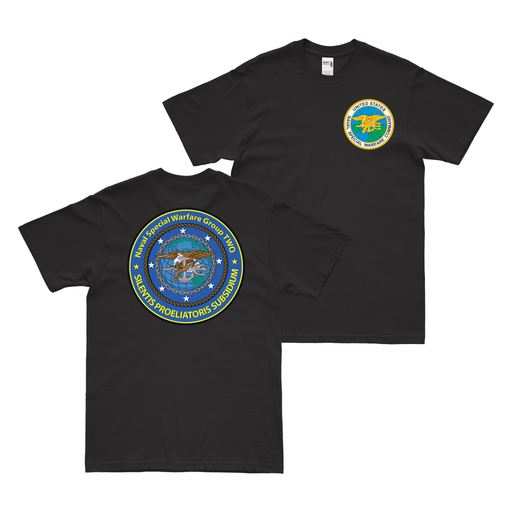 Double-Sided Naval Special Warfare Group 2 (NSWG-2) NSW T-Shirt Tactically Acquired Black Small 