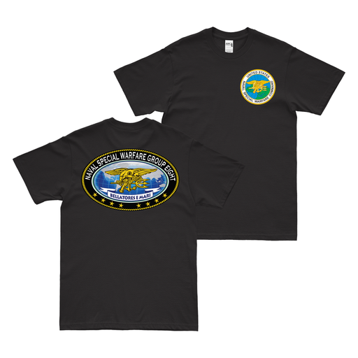 Double-Sided Naval Special Warfare Group 8 (NSWG-8) NSW T-Shirt Tactically Acquired Black Small 