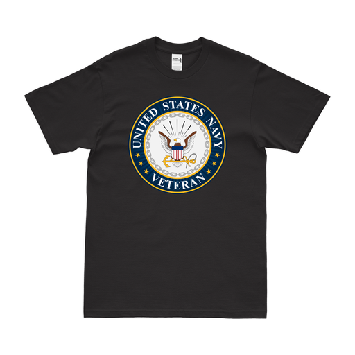 U.S. Navy Veteran Logo Emblem Crest T-Shirt Tactically Acquired Small Black 