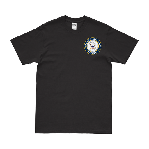 U.S. Navy Veteran Logo Left Chest Emblem Crest T-Shirt Tactically Acquired Small Black 