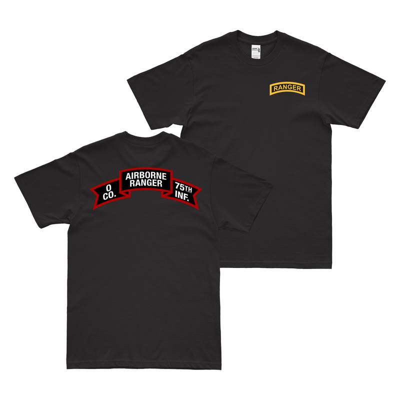 Double-Sided O/75 Rangers Vietnam War Scroll T-Shirt
