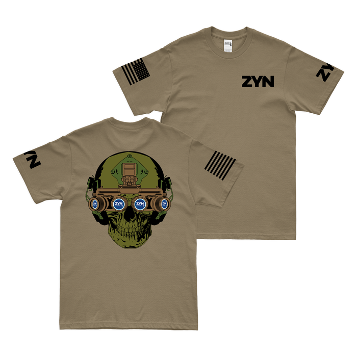 Zyn Special Forces Operator Skull T-Shirt Tactically Acquired Coyote Brown Peppermint 