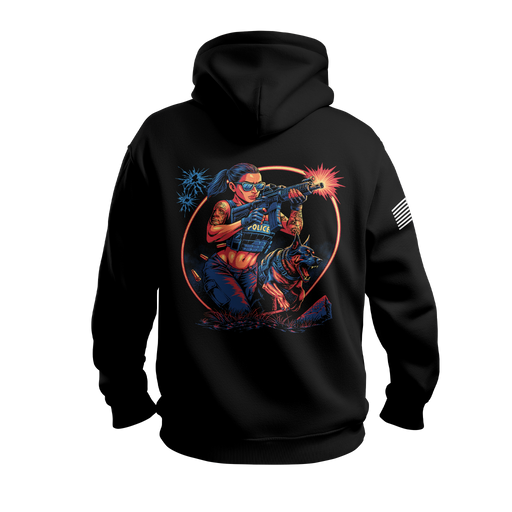 Police Officer Pin-Up Girl Rae Hoodie Tactically Acquired Black Small