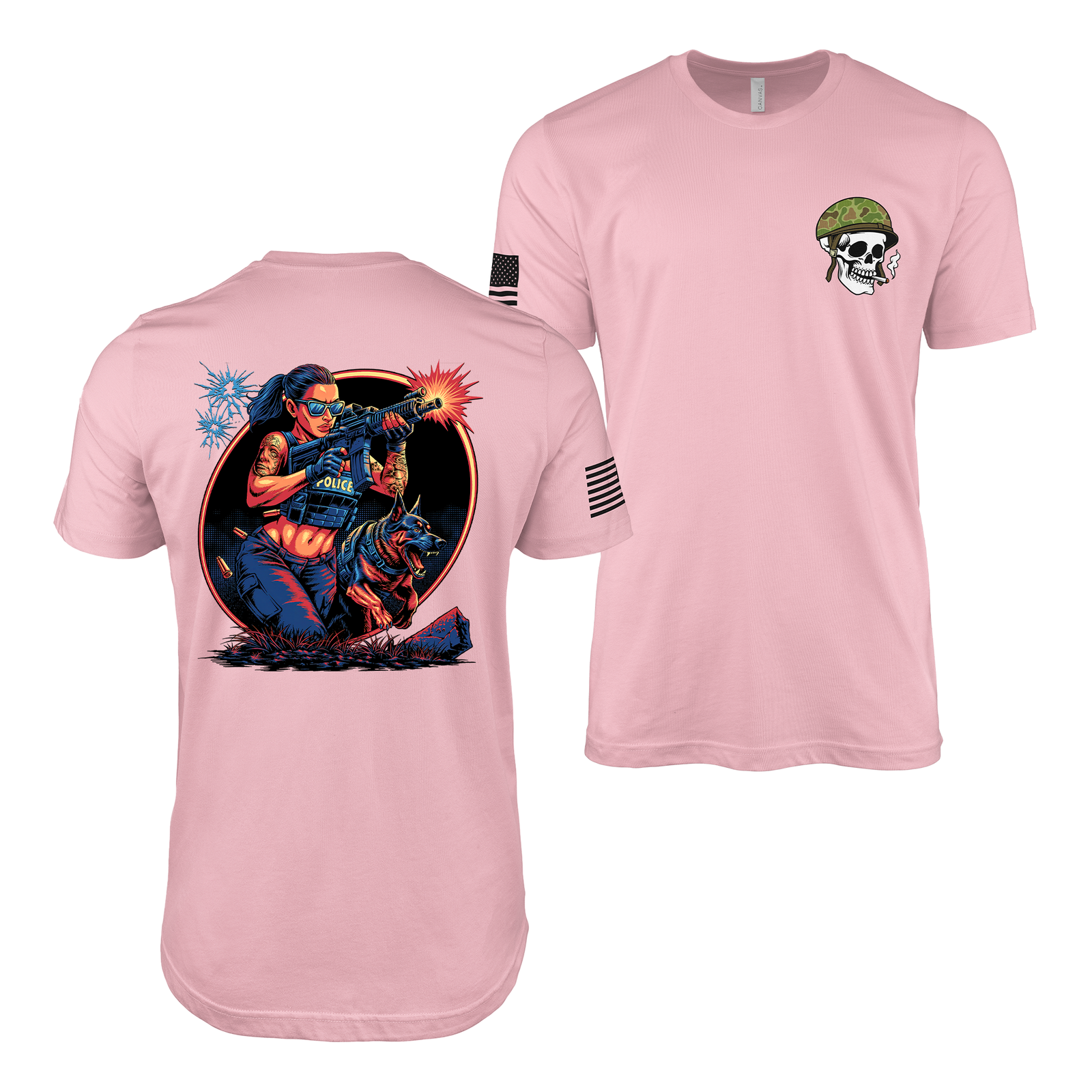 Police Officer Pin-Up Girl Rae T-Shirt Tactically Acquired Pink S