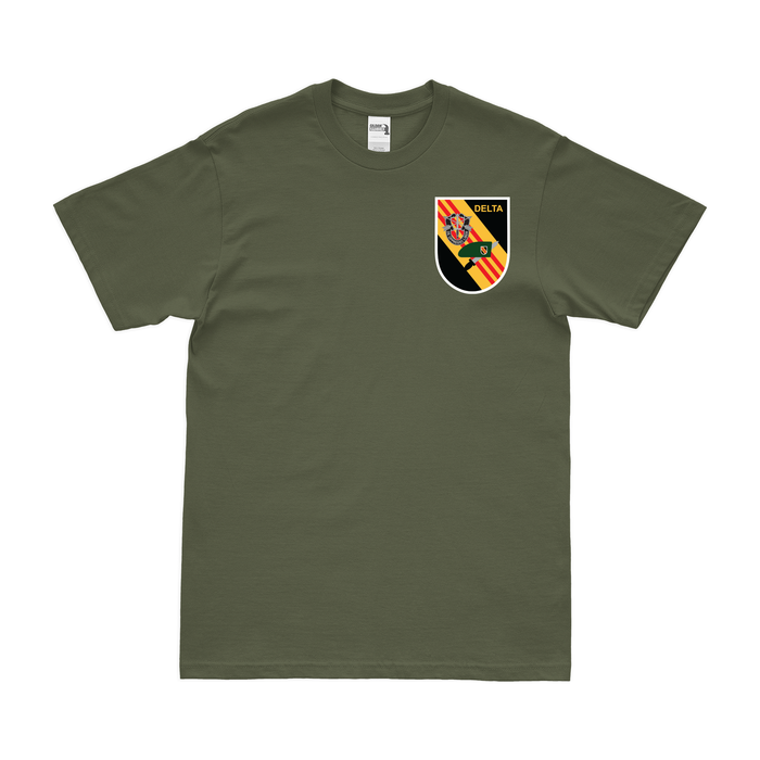 Project DELTA Special Forces Logo Left Chest Emblem T-Shirt Tactically Acquired Small Military Green 