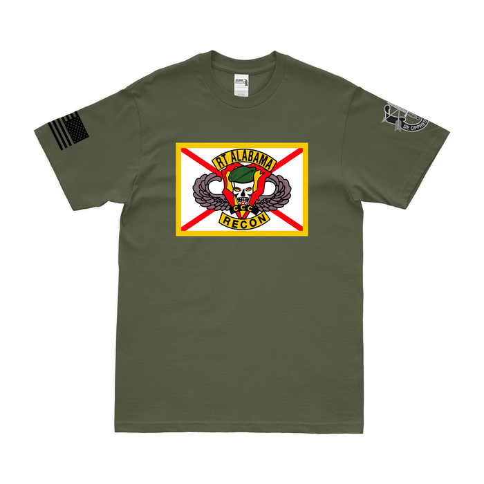 RT Alabama MACV-SOG Vietnam War T-Shirt Tactically Acquired Military Green Clean Small