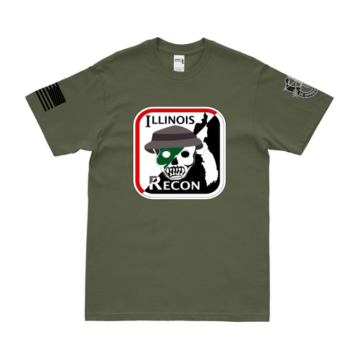 RT Illinois MACV-SOG Vietnam War T-Shirt Tactically Acquired Military Green Clean Small