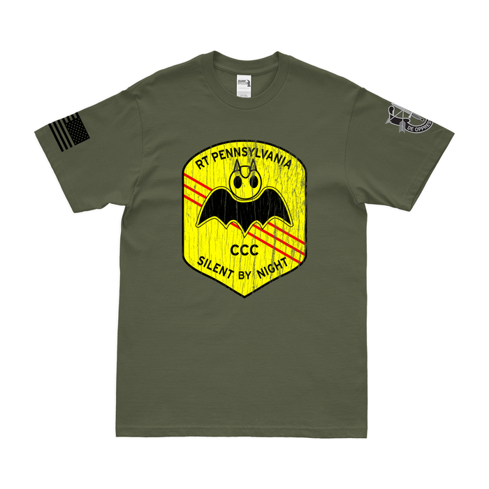 RT Pennsylvania MACV-SOG Vietnam War T-Shirt Tactically Acquired Military Green Distressed Small