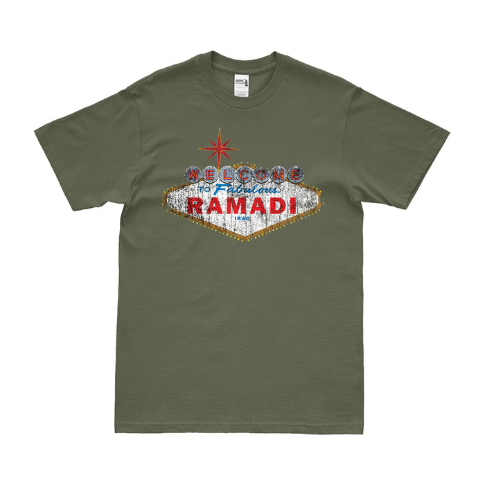 Welcome to Fabulous Ramadi Iraq T-Shirt Tactically Acquired Military Green Small 