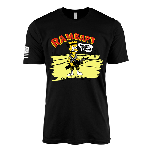 Vintage 1991 "Eat My Shorts Hussein" Bart Simpson Desert Storm T-Shirt Tactically Acquired Black Small