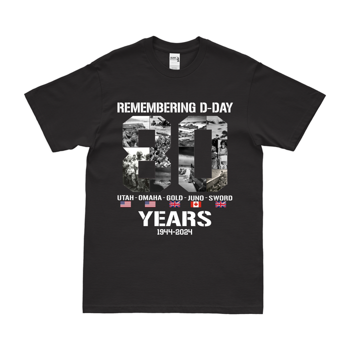 Remembering D-Day 2024 - 80th Anniversary Memorial T-Shirt Tactically Acquired Black Small 