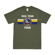 Modern U.S. Navy SEAL Team 4 Emblem T-Shirt Tactically Acquired Military Green Small 