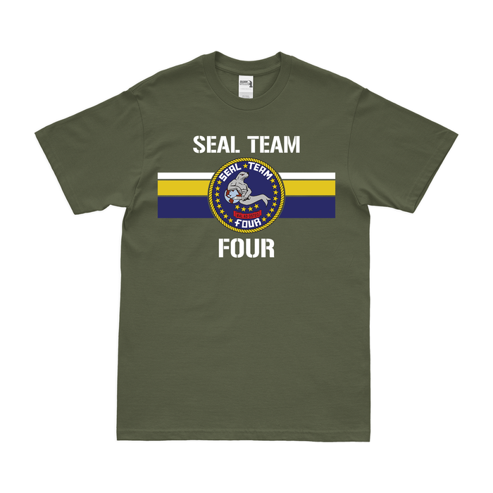 Modern U.S. Navy SEAL Team 4 Emblem T-Shirt Tactically Acquired Military Green Small 