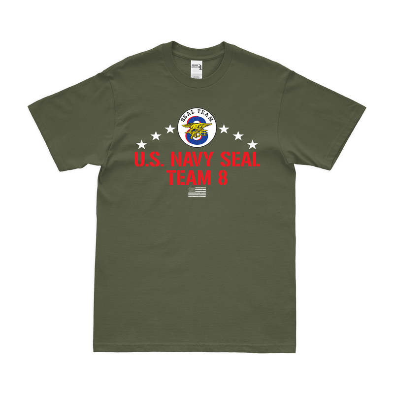 Patriotic U.S. Navy SEAL Team 8 Logo Emblem T-Shirt