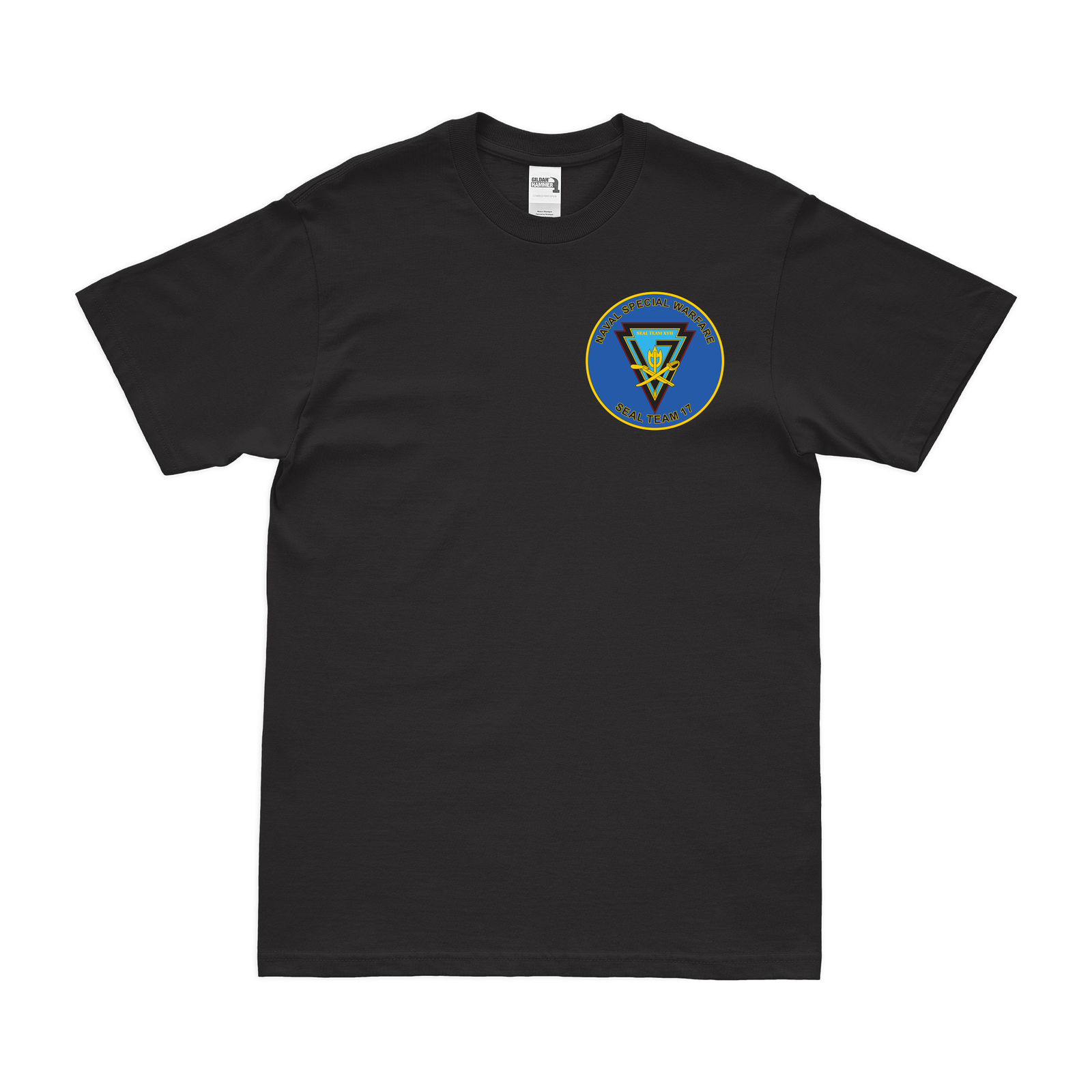 U.S. Navy SEAL TEAM 17 Left Chest Emblem T-Shirt Tactically Acquired Black Small 
