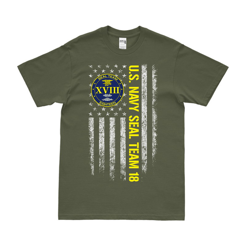 Patriotic U.S. Navy SEAL Team 18 American Flag T-Shirt