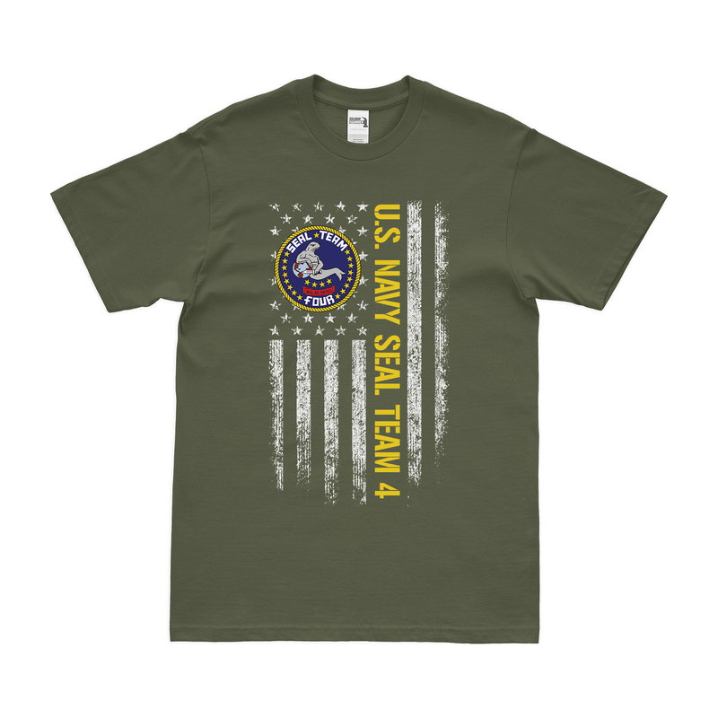 Patriotic U.S. Navy SEAL Team 4 American Flag T-Shirt