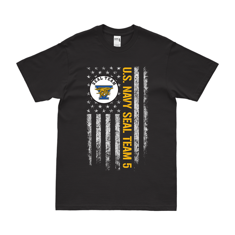 Patriotic U.S. Navy SEAL Team 5 American Flag T-Shirt