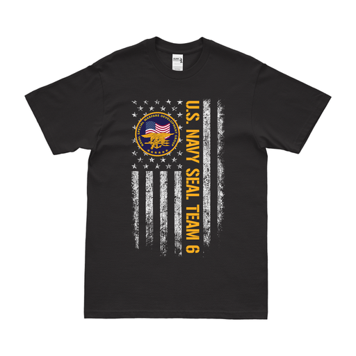 Patriotic U.S. Navy SEAL Team 6 American Flag T-Shirt Tactically Acquired Black Small 