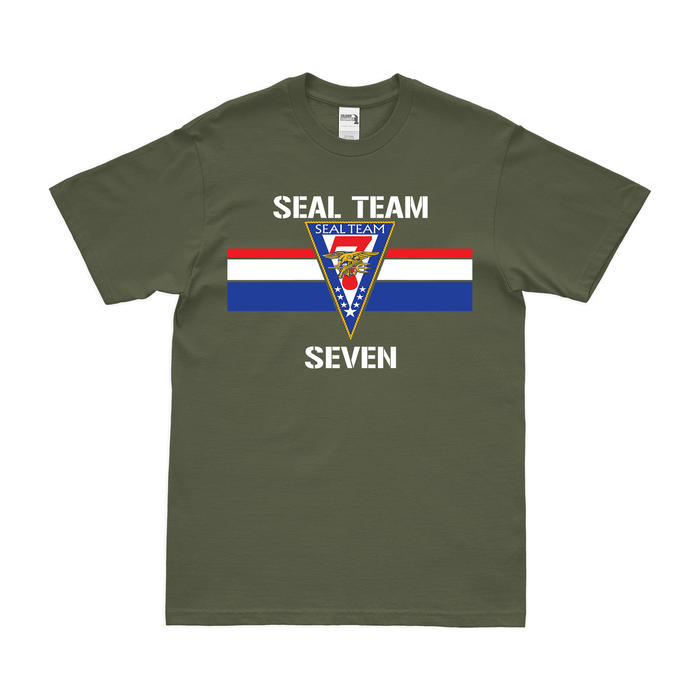 Modern U.S. Navy SEAL Team 7 Emblem T-Shirt Tactically Acquired Military Green Small 