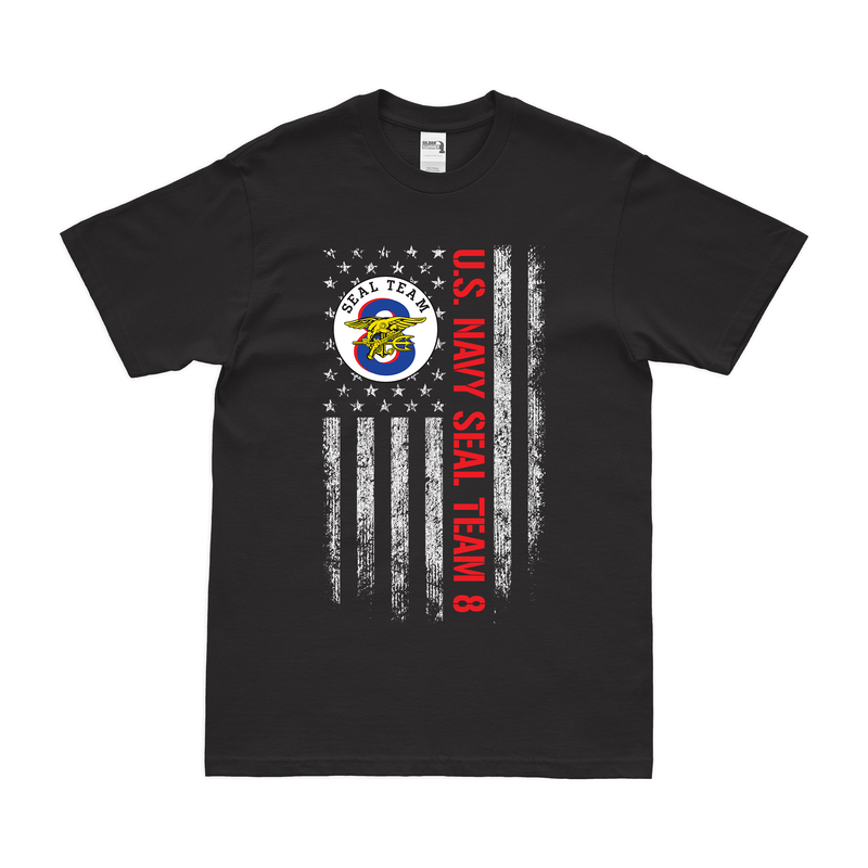Patriotic U.S. Navy SEAL Team 8 American Flag T-Shirt