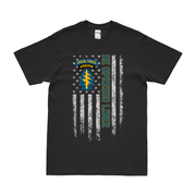 U.S. Army Special Forces Motto American Flag T-Shirt Tactically Acquired Small Black 