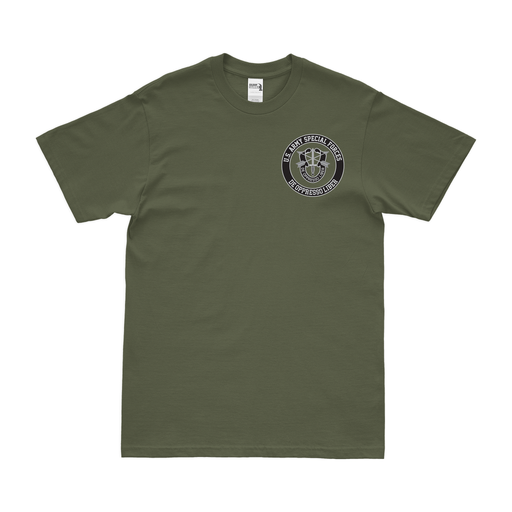 De Oppresso Liber Circle Logo Left Chest Emblem T-Shirt Tactically Acquired   