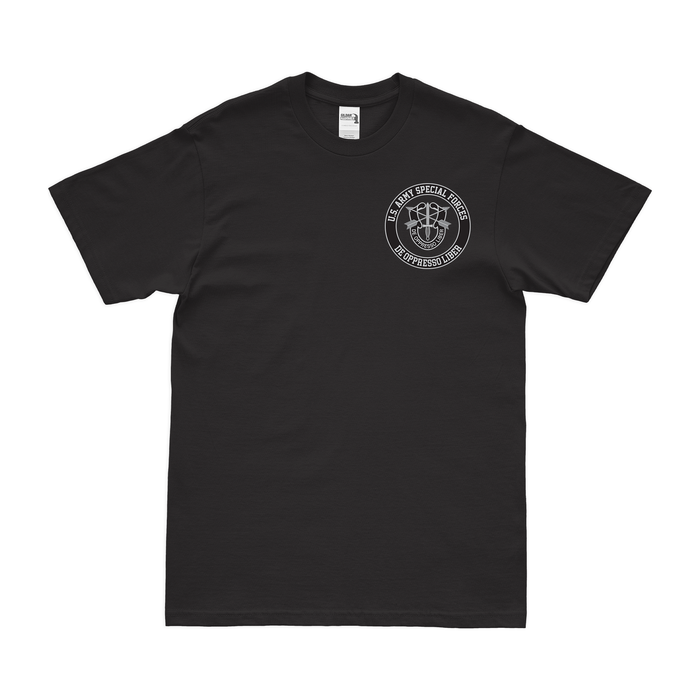De Oppresso Liber Circle Logo Left Chest Emblem T-Shirt Tactically Acquired   